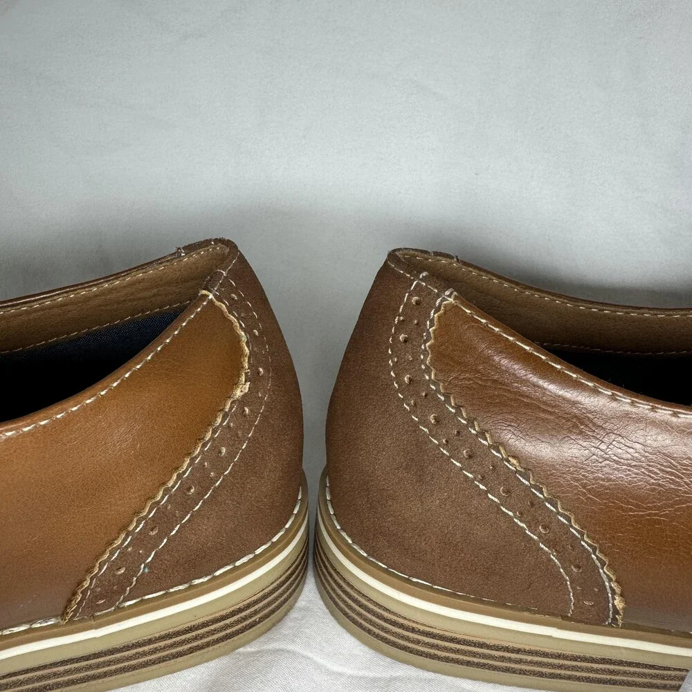 St John's Bay Shoes Mens Size 10.5 Brown Oxford Slater Memory Foam Dry+Cool